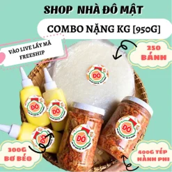 Combo Bánh Tráng Phơi Sương Muối Tép Hành Phi + Hủ Bơ Lớn (250g bánh) đô ăn vặt