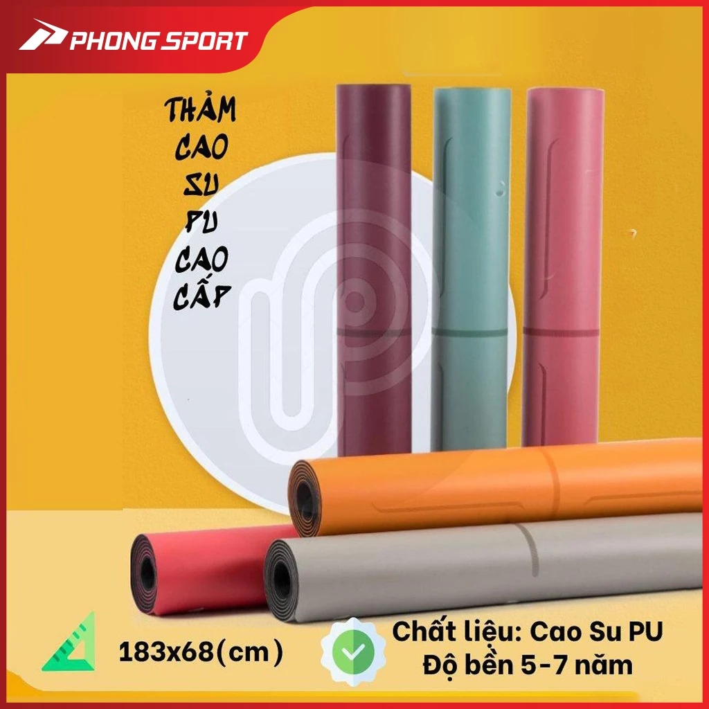 Thảm yoga cao su chất liệu pu cao cấp chống trơn trượt rất tốt bảo hành 12 tháng