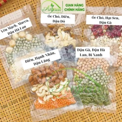Set hạt dinh dưỡng nấu sữa hạt, set sữa hạt dinh dưỡng túi hút chân không mix sẵn 10 ngày