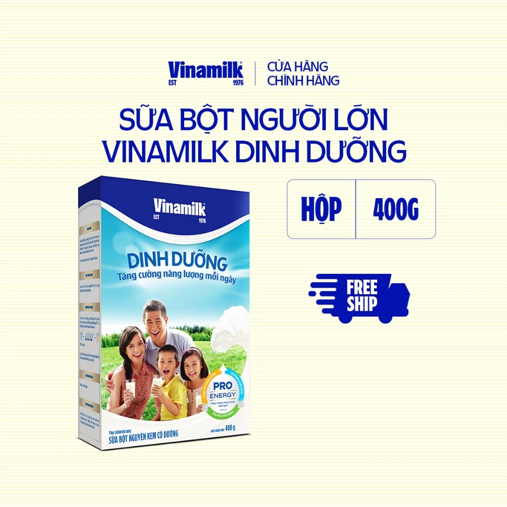 Sữa bột nguyên kem có đường Vinamilk - Hộp giấy 400g
