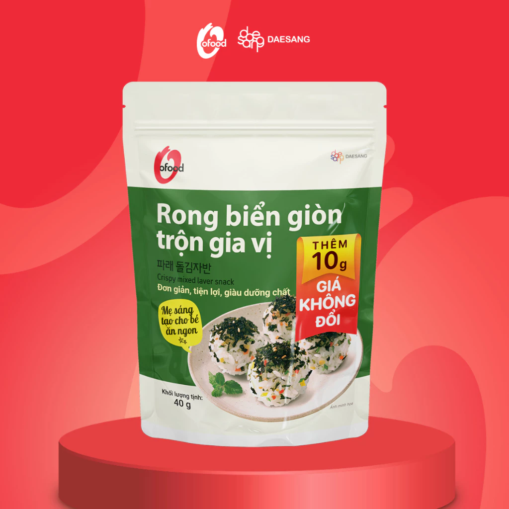 Rong biển giòn trộn gia vị O’food – Vị ngọt vừa ăn, trộn cơm cháo tiện lợi, ngon miệng, đồ ăn vặt ngon