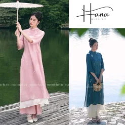 Áo Dài Voan Tơ Thêu C04 Dáng Xuông Yên Chi May 4 Tà Đủ Màu Dễ Phối Đồ - Hàng Chính Hãng