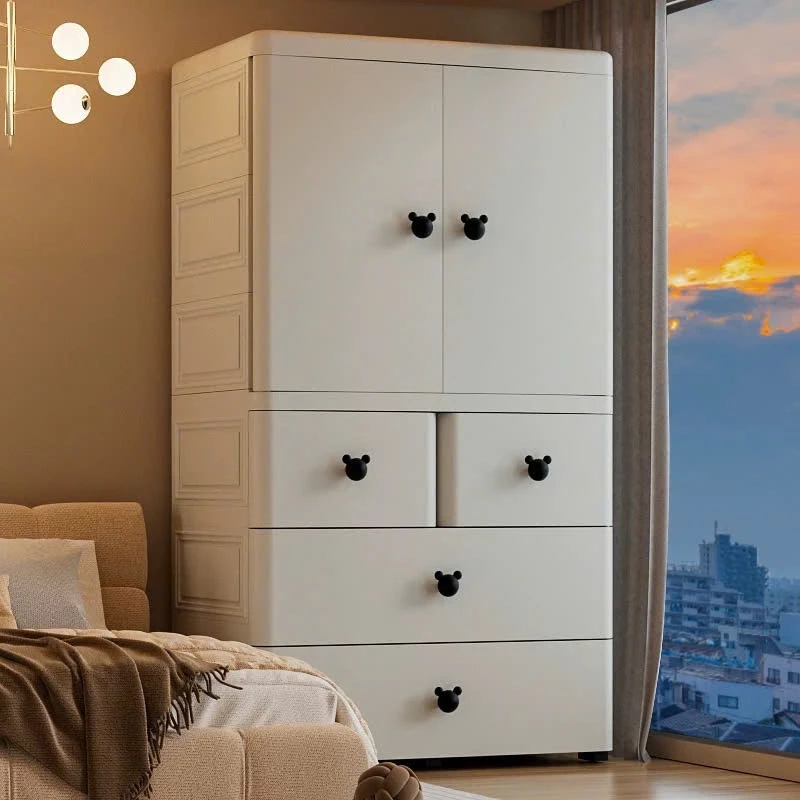 Tủ quần áo trẻ em nhựa PP an toàn,Tủ quần áo em bé có móc treo,Tủ nhựa 4 tầng cho học sinh,Tủ gấu để đồ cho trẻ em