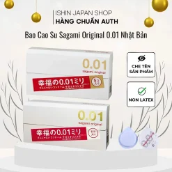 (NỘI ĐỊA NHẬT) Bao cao su sagami 001 original hàng chuẩn 5 cái/hộp nhật bản