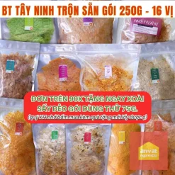 (có vị mới) 250G - BÁNH TRÁNG TÂY NINH TRỘN SẴN ĐỦ VỊ (hành phi, xike, phô mai, muối tiêu cay) - ĂN VẶT NGON LẮC LƯ