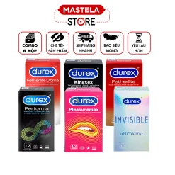 Combo Bao Cao Su Durex (Invisible + Kingtex + Performa + Fetherlite Ultima + Pleasuremax + Jeans + Fetherlite)