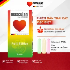 Bao cao su Masculan Frutti Edition siêu mỏng kéo dài thời gian không mùi cao su