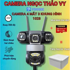 ( MẪU MỚI) Camera Yoosee 3 MẮT MÁY BAY ĐỘC LẬP FHD, 3 mắt xem 3 khung hình, đầy đủ tính năng