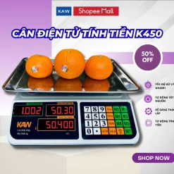 Cân điện tử tính tiền 40kg KAW K450, cân chống nước, tốc độ xử lý nhanh, bảo hành chính hãng