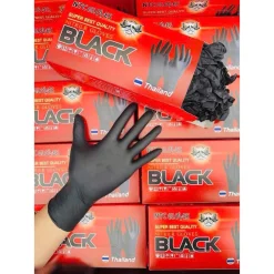 ( Loại 1 ) Găng tay cao su đen nitrile không bột. chuyên dụng cho thực phầm, spa , phun xăm thẩm mỹ . Hộp 50 chiếc
