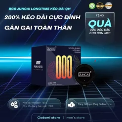 Bao cao su Juncai Long Time kéo dài thời gian quan hệ, siêu mỏng nhiều gel bôi trơn, gân gai cao cấp CODOMI