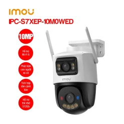 Camera IMOU 2 Mắt Kép Ngoài Trời Cruiser Dual 2 6MP/10MP, Báo động đèn XANH ĐỎ IPC-S7XEP-10M0WED - Bảo hành 2 Năm