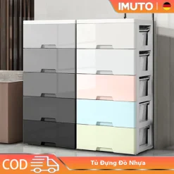 IMUTO Tủ Nhựa Nhiều Tầng Ngăn Kéo Tủ Đựng Đồ Nhựa PP chất lượng cao Thích hợp cho phòng khách