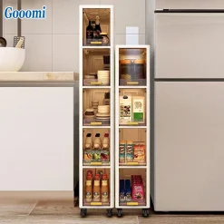 Gooomi 3-5 Tầng Tủ nhựa hẹp Có bánh xe ,Tủ Khe Hẹp Đựng Đồ Phòng Tắm ，tủ nhựa mini /kệ nhà tắm