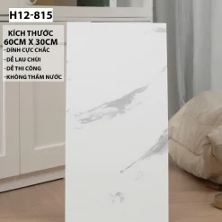 Miếng Xốp dán tường giả đá thạch anh phủ bóng cao cấp, giả gạch men có sẵn keo rán - KT 30x60cm
