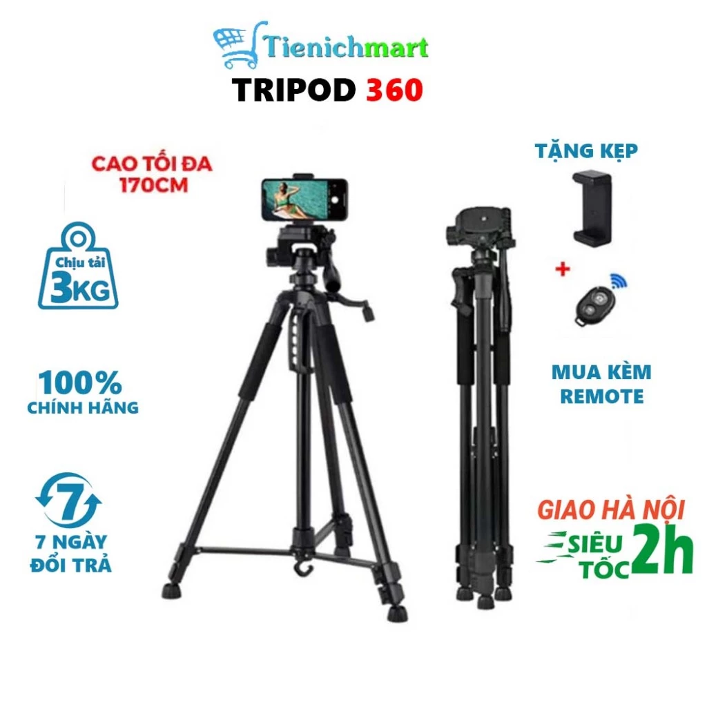 Tripod điện thoại Chân máy ảnh Weifeng WT-3520 , Tripod 360 có túi đeo vải kèm kẹp điện thoại