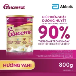 Sữa bột Glucerna hương vani 800g dành cho người bị tiểu đường