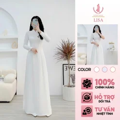 Áo Dài Trắng Trơn Truyền Thống (Trắng Kem, Trắng Xanh Trắng Tinh) Lụa Mỹ Mềm Mịn Tay Dài Tay Lỡ Học Sinh