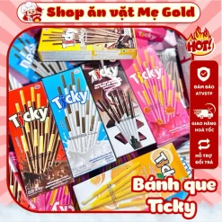Combo bánh que Ticky Thái Lan, bánh quy que phủ kem các vị (hộp 18g, 6 que)