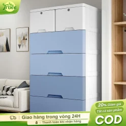 Trove Tủ lưu trữ ngăn kéo bằng nhựa Có bánh xe Tủ Để Đồ Đa Năng đứa trẻ Kệ Để Đồ Tiện Lợi Khóa
