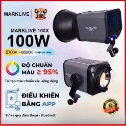 Đèn Livestream Chuyên Nghiệp MARKLIVE 100X Đèn Chụp Ảnh Quay Phim Studio Công Xuất Thực 100w