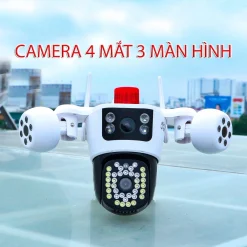 Camera Yoosee 4 Mắt 3 Màn Hình Ngoài Trời 16MP, Chống Nước, Báo Động, Xoay 360 Độ, Đàm Thoại