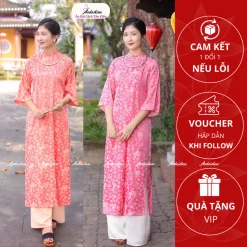 Áo dài dáng suông gấm Hoa cổ truyền thống sang trọng đi chơi lễ , tết 2026 A28 Áo Dài Cách Tân Kiều