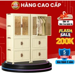 Tủ đựng quần áo trẻ e nhựa pp cao cấp.Tủ nhựa gấp gọn nhiều tầng