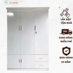 Tủ Nhựa Đài Loan 3 Cánh Chịu Lực Tốt Bn765 Tủ Quần Áo Tiện Lợi Được Chọn Màu