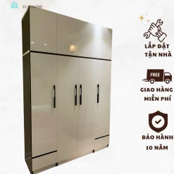 Tủ Nhựa Đài Loan 4 Cánh Cao 2m4 ngang 1m6- Tủ Nhựa Đựng Quần Áo 4 Buồng Giá Tốt Nhất | Miễn Phí Lắp