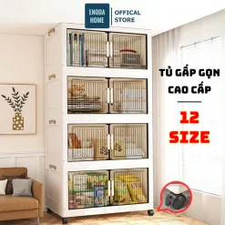 Tủ Đựng Đồ Dùng Phòng Khách Lớn ENODA HOME, Tủ Nhựa Gấp Gọn Tiện Lợi, Có Khả Năng Chịu Lực Tốt TUN048
