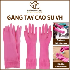 Găng Tay Cao Su Siêu Dai Gia Dụng VH 38cm Bao Tay Thiên Nhiên An Toàn Cho Da