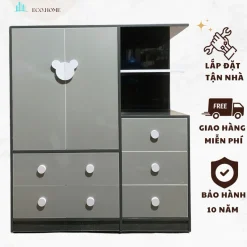 Tủ Nhựa Đài Loan Trẻ Em Có Kệ Trang Trí Cao 1m24 dài 1m07 sâu 40cm. Tủ Cho Bé Miễn Phí Lắp Đặt