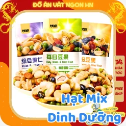 Hạt mix dinh dưỡng GANYUAN ăn văt trái cây sấy giòn hạt ngũ cốc sấy khô tẩm vị nội địa đồ ăn vặt