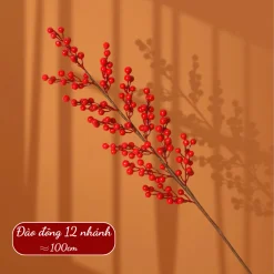 Đào đông 12 nhánh trang trí lễ Tết, nhà cửa, oản tài lộc, giỏ quà, bó hoa, phụ kiện trang trí tết
