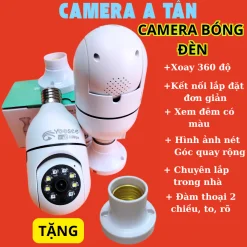 Camera wifi YOOSEE chui bóng đèn 1 mắt full HD xoay 360 độ,hỗ trợ hồng ngoại & flash màu quay đêm