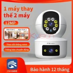 Camera hai mắt FNKvision 8.0mp Yoosee, camera wifi 360 độ, xem đêm có màu, bảo hành 12 tháng