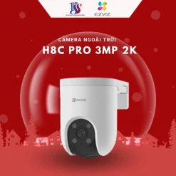 Camera EZVIZ ngoài trời H8C PRO 3MP (2K), xoay 360, có màu ban đêm, đàm thoại 2 chiều, AI - hàng chính hãng BH 24T