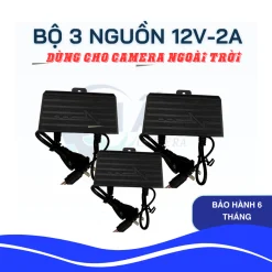 Bộ 3 nguồn 12V dùng cho camera Wifi Yoosee ngoài trời