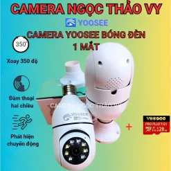 Camera ip WIFI Yoosee Bóng Đèn 8 LED thế hệ mới 3.0MP - xoay 360 độ, xem đêm có màu, mẫu mới 2022