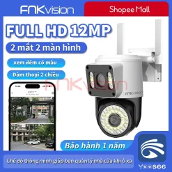 【Fnkvision】Camera Yoosee 2 mắt 8.0MP - xem 360 độ không góc chết, ban đêm có màu, hai giao diện quan sát