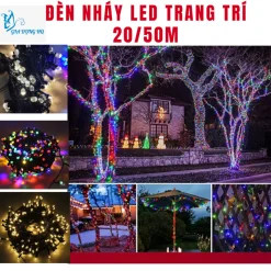 Dây Đèn LED Nháy chớp Kim Cương 20m/50m, đèn trang trí cây thông trang trí tết cao cấp