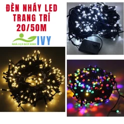 Dây Đèn LED Nháy chớp Kim Cương 20m/50m, đèn trang trí cây thông noen, trang trí tết NGOÀI TRỜI