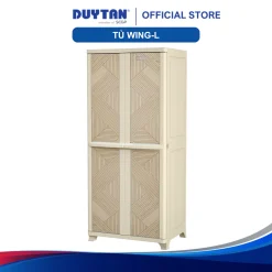 Tủ Wing-L 1 ngăn DUY TÂN nhựa PP/ABS, tủ treo quần áo cao, 1 hộc dưới, tủ quần áo đa năng, tiện lợi (tặng kèm móc)
