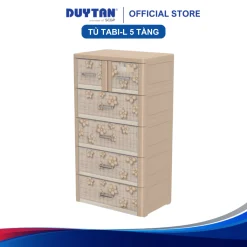 Tủ Tabi-L 5 tầng DUY TÂN nhựa PP/ABS, bao gồm 4 hộc lớn và 2 hộc nhỏ, tủ quần áo đa năng, tiện lợi