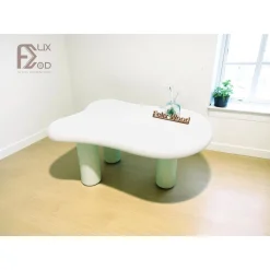 FELIXWOOD BÀN SOFA / BÀN TRÀ HÌNH CÁ LẮP RÁP CHỐNG VỠ 3 CHÂN TRỤ_MẶT BÀN DÀY 5CM