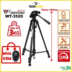 Chân quay tripod điện thoại WT 3520, Tripod 3520 bản mới, TRIPOD 360 giá đỡ 3 chân cho máy ảnh, máy quay phim