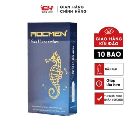 Bao Cao Su Rocmen Cá Ngựa Xanh Gân Gai giúp lâu hơn