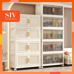 80CM SIV Tủ Nhựa Đựng 3/4/5/6tầng-Trong suốt làm dày công suất lớn tủ bếp Đa Năng