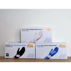 Hộp 100 Chiếc Găng Tay Đen Trắng Cao Su Không Bột Bao Tay Cao Su Không Bột Đen Nhám Làm Tóc Nấu Ăn Spa Phun Xăm Hàng L1